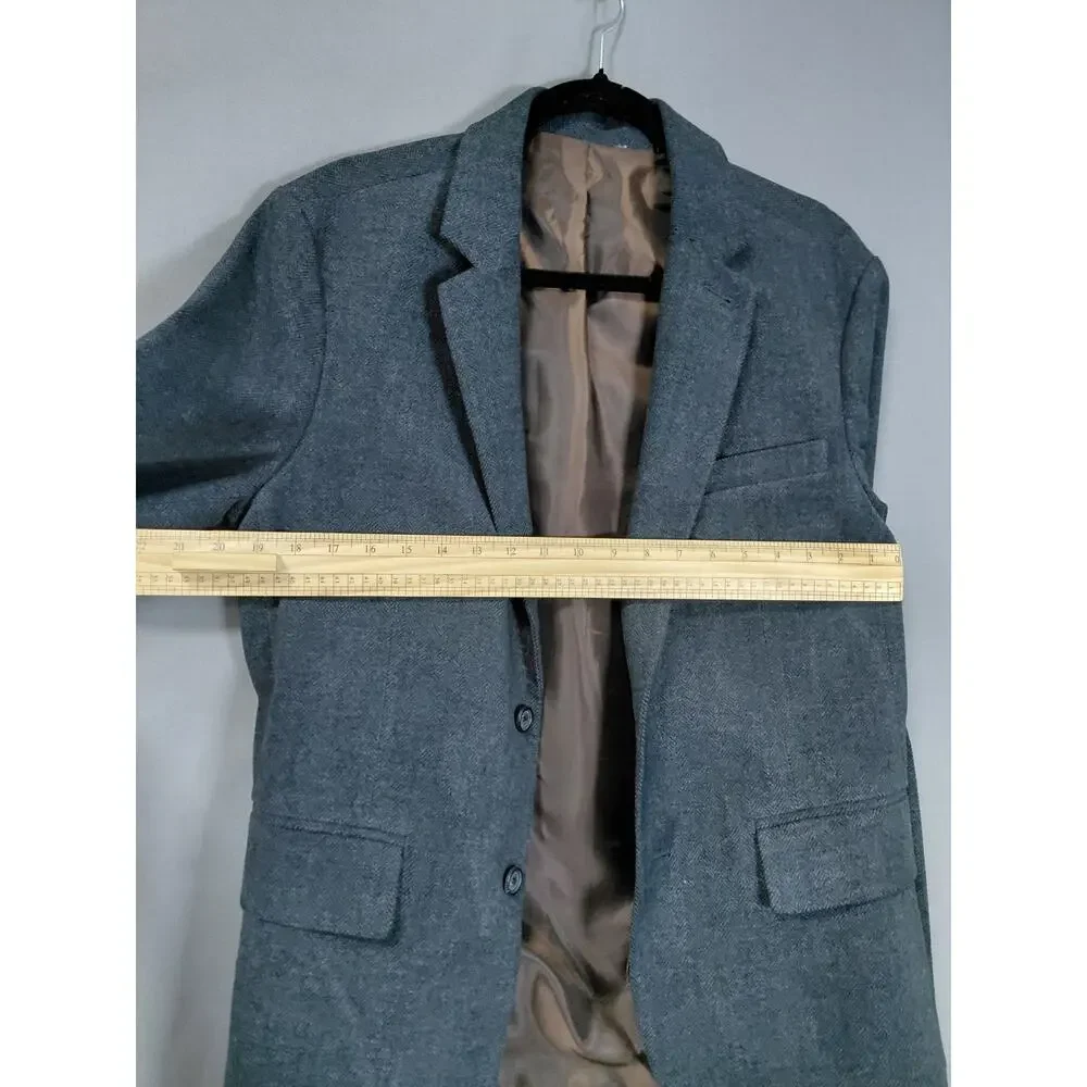 Gap Gray Herringbone Blazer Long Sleeve Collared Men Size S